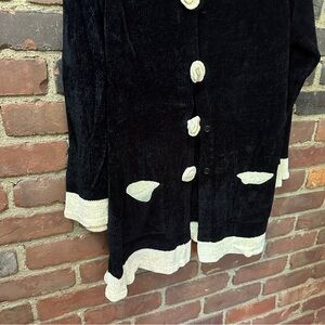 VTG Roni Rabl Cardigan Chenille USA Button Front Pocket Jacket Sz 2 -43 Chest